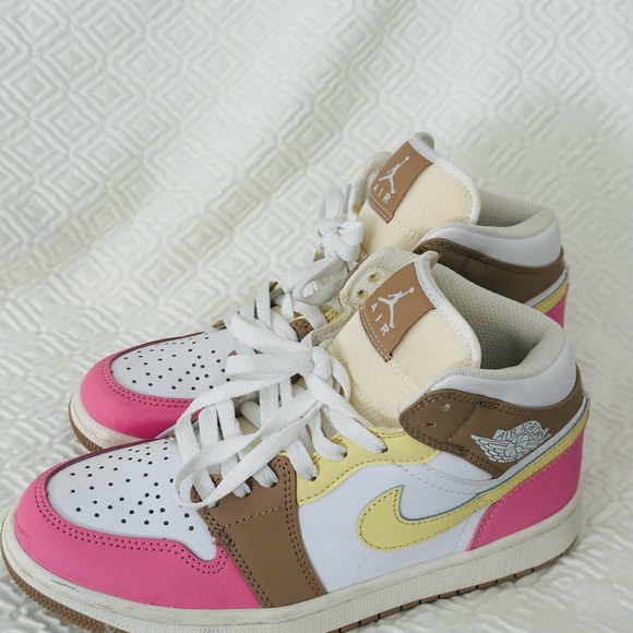Nike Air Jordan Sneakers with Pink and White Accents - Picture 1 of 4